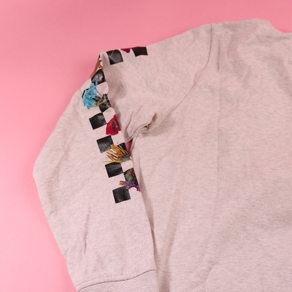 Vans Tangled Pressed Floral Hoodie, Size Womens L Oatmeal Cottage Core Vibes - Picture 4 of 8